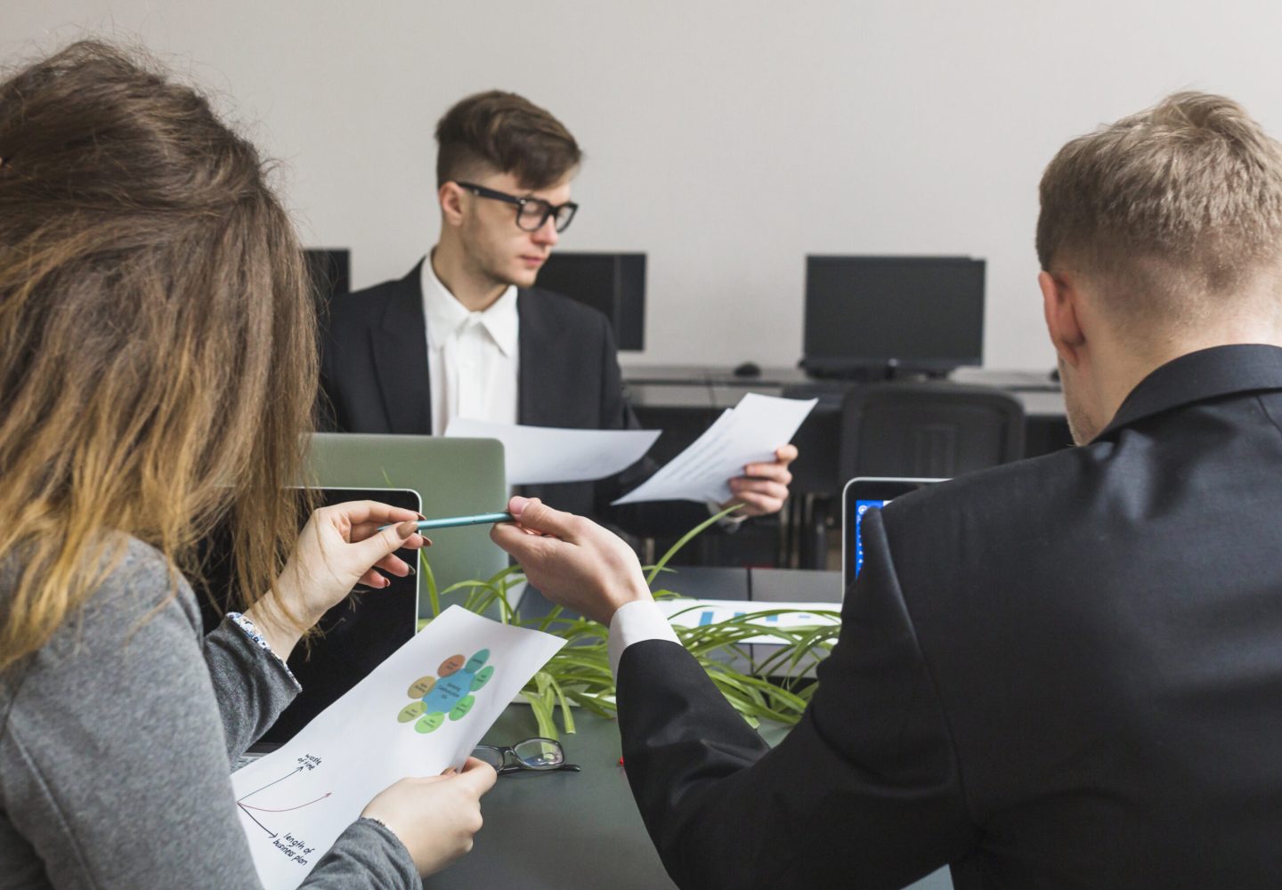 group-businesspeople-working-graph-office group-businesspeople-working-graph-office